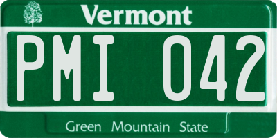 VT license plate PMI042