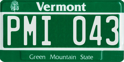 VT license plate PMI043