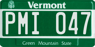 VT license plate PMI047