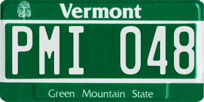 VT license plate PMI048