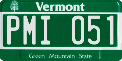 VT license plate PMI051