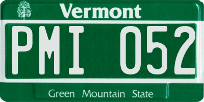 VT license plate PMI052