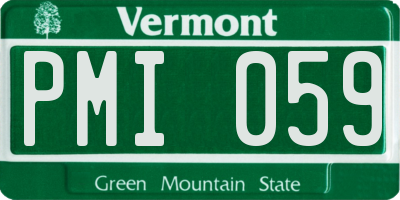 VT license plate PMI059