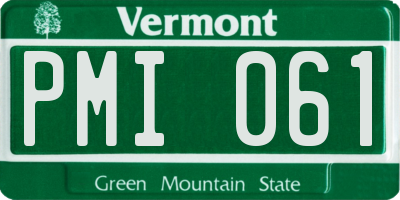 VT license plate PMI061