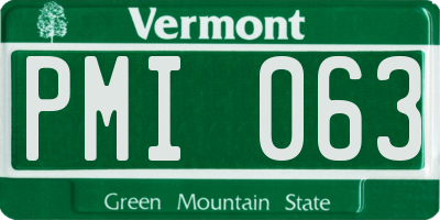VT license plate PMI063