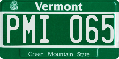 VT license plate PMI065