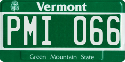 VT license plate PMI066