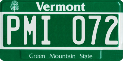 VT license plate PMI072