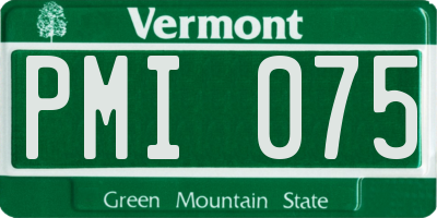 VT license plate PMI075