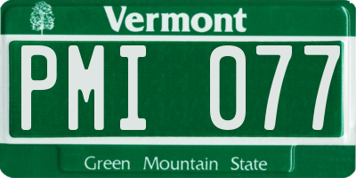 VT license plate PMI077