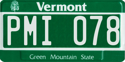 VT license plate PMI078