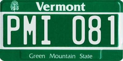 VT license plate PMI081
