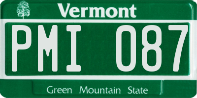 VT license plate PMI087