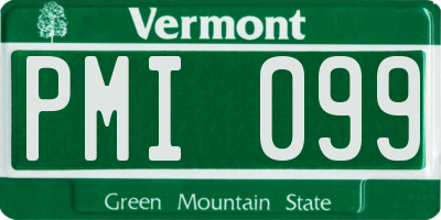 VT license plate PMI099