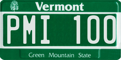VT license plate PMI100