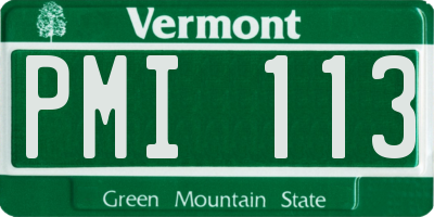 VT license plate PMI113