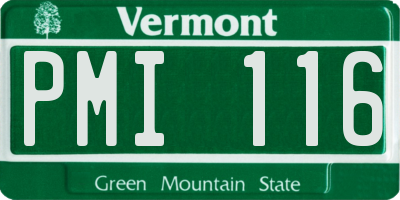 VT license plate PMI116