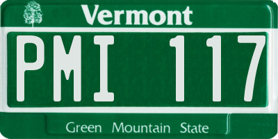 VT license plate PMI117