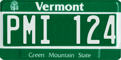 VT license plate PMI124