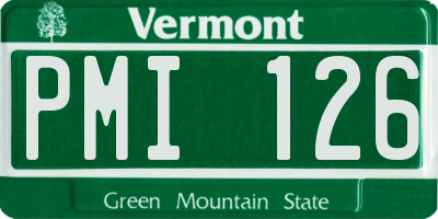 VT license plate PMI126