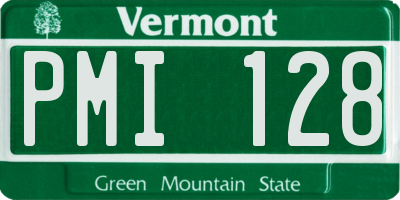 VT license plate PMI128