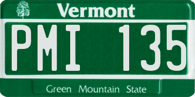 VT license plate PMI135