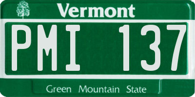 VT license plate PMI137