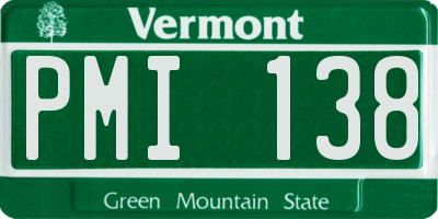 VT license plate PMI138