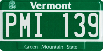 VT license plate PMI139