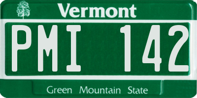 VT license plate PMI142