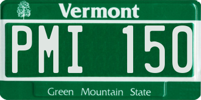 VT license plate PMI150