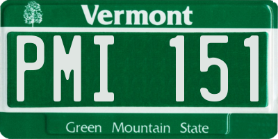 VT license plate PMI151