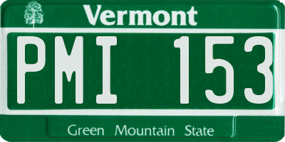 VT license plate PMI153