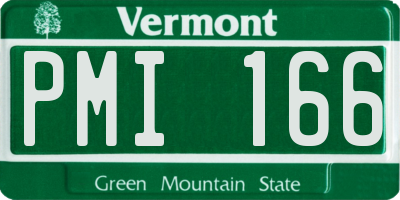 VT license plate PMI166