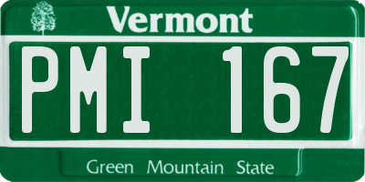 VT license plate PMI167
