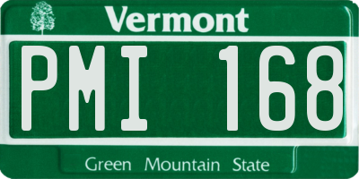 VT license plate PMI168