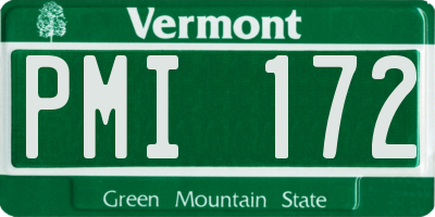 VT license plate PMI172
