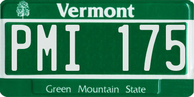 VT license plate PMI175