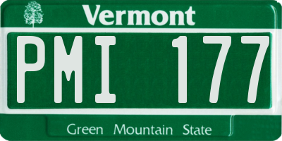 VT license plate PMI177