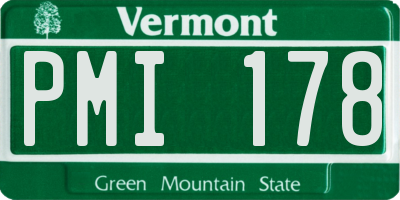 VT license plate PMI178