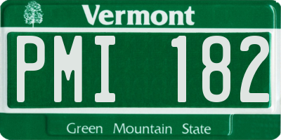 VT license plate PMI182