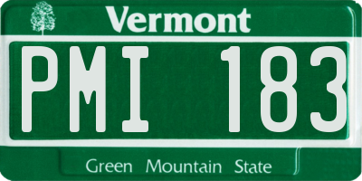 VT license plate PMI183