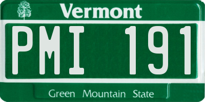 VT license plate PMI191