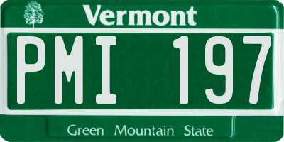 VT license plate PMI197