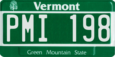 VT license plate PMI198