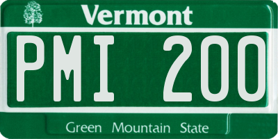 VT license plate PMI200