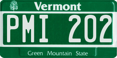 VT license plate PMI202