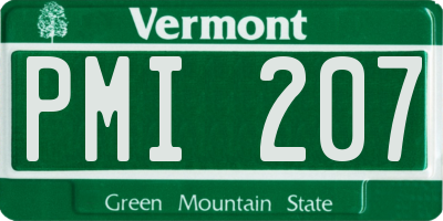 VT license plate PMI207