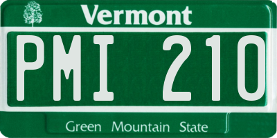 VT license plate PMI210
