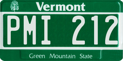 VT license plate PMI212